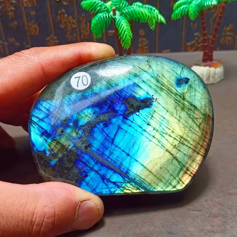 Natural Labradorite Crystal Pendant — Blue Flash Reiki Raw Stone, Chakra Quartz Ornament