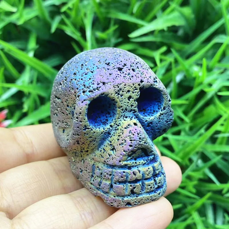 Natural Crystal Carved Skull — Hand-Carved Quartz Gemstone Skull, Healing & Collector Piece