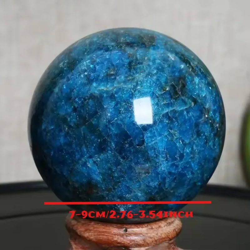 Blue Apatite Ball Healing Stones Ball Reiki Fengshui Meditation Ornaments and Decorations