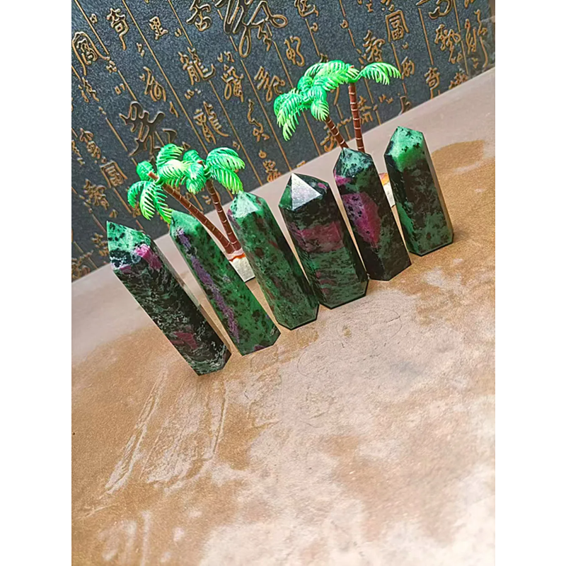 Natural Red & Green Crystal Healing Stones — Reiki Treasure Stones, Home Decor