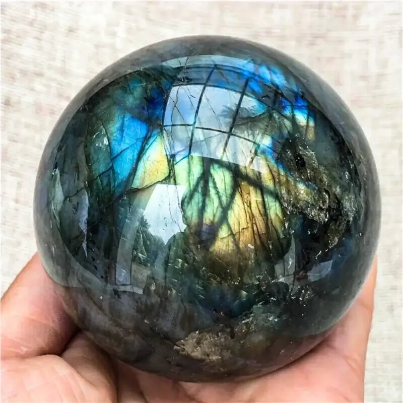 6-10cm Labradorite Ball Sphere  Home Decoration Crafts   High Quality  Natural Smooth  Stone  Crystals and Stones Healing Ball