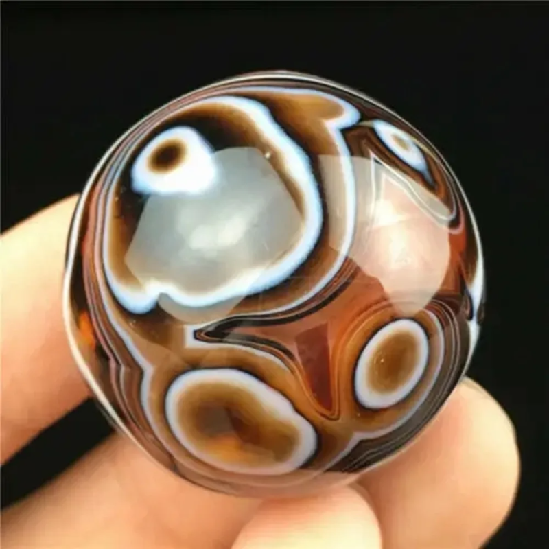 Natural quartz crystal lace agate ball reiki energy ball treatment  + 15pcs