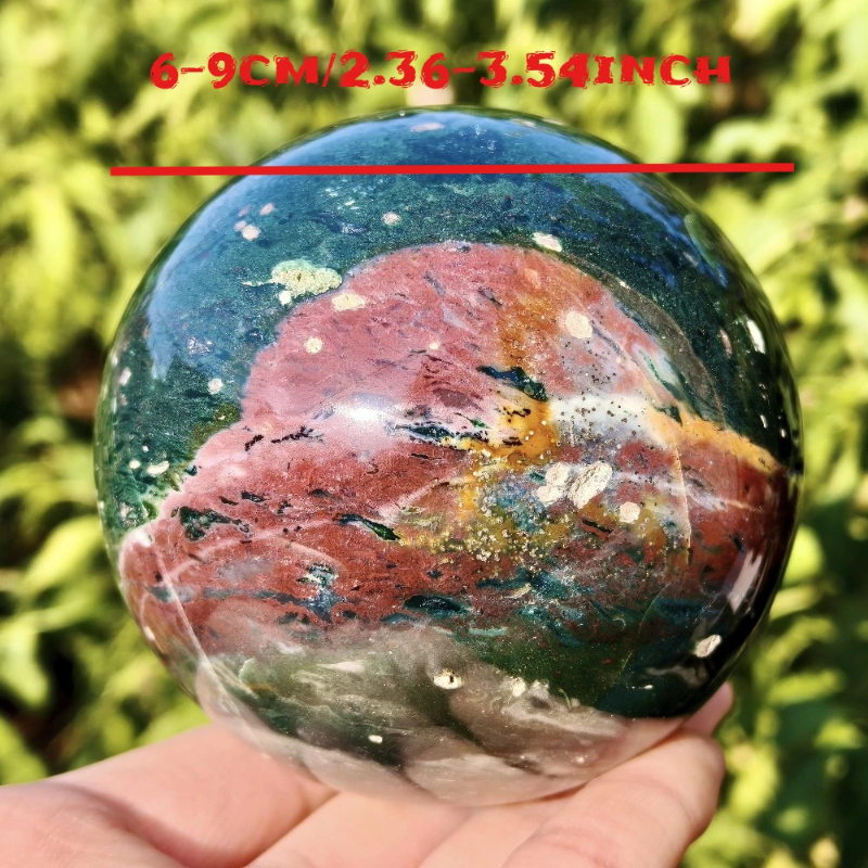 Ocean Jasper Quartz Crystal Sphere  Mineral Healing Colourful Reiki Decoration Ball CrystalHola Brand