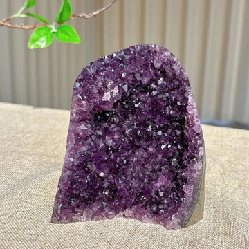 300-400g Brazilian Amethyst Crystal Cluster Natural Deep Purple Decorative Stone Rough Texture Gift for Home and Office Decor