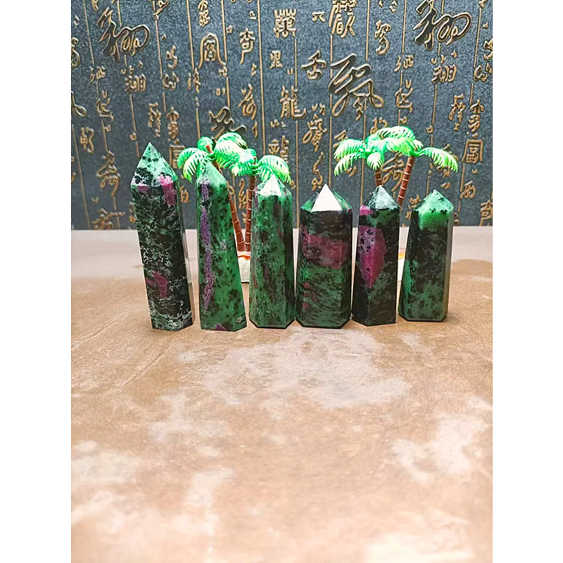Natural Red & Green Crystal Healing Stones — Reiki Treasure Stones, Home Decor