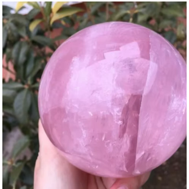 Natural Pink Rose Quartz Crystal Ball — Polished Healing Sphere, 50mm