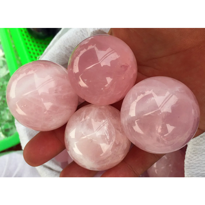 Natural Rose Quartz Crystal Ball — 35–40mm Healing Sphere, Christmas & Wedding Gift