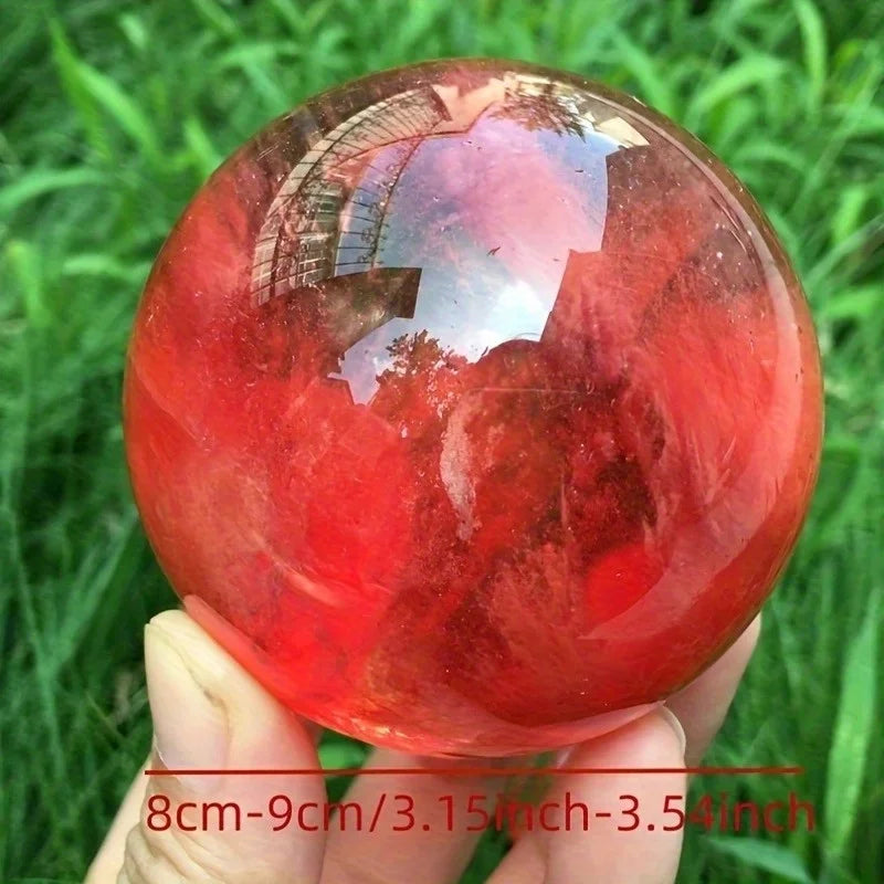 1pc Red Smelting Stone Ball,Quartz Ball,Crystal Sphere,Home Decor,Crystal Gifts,Crystal collection,Divination Ball