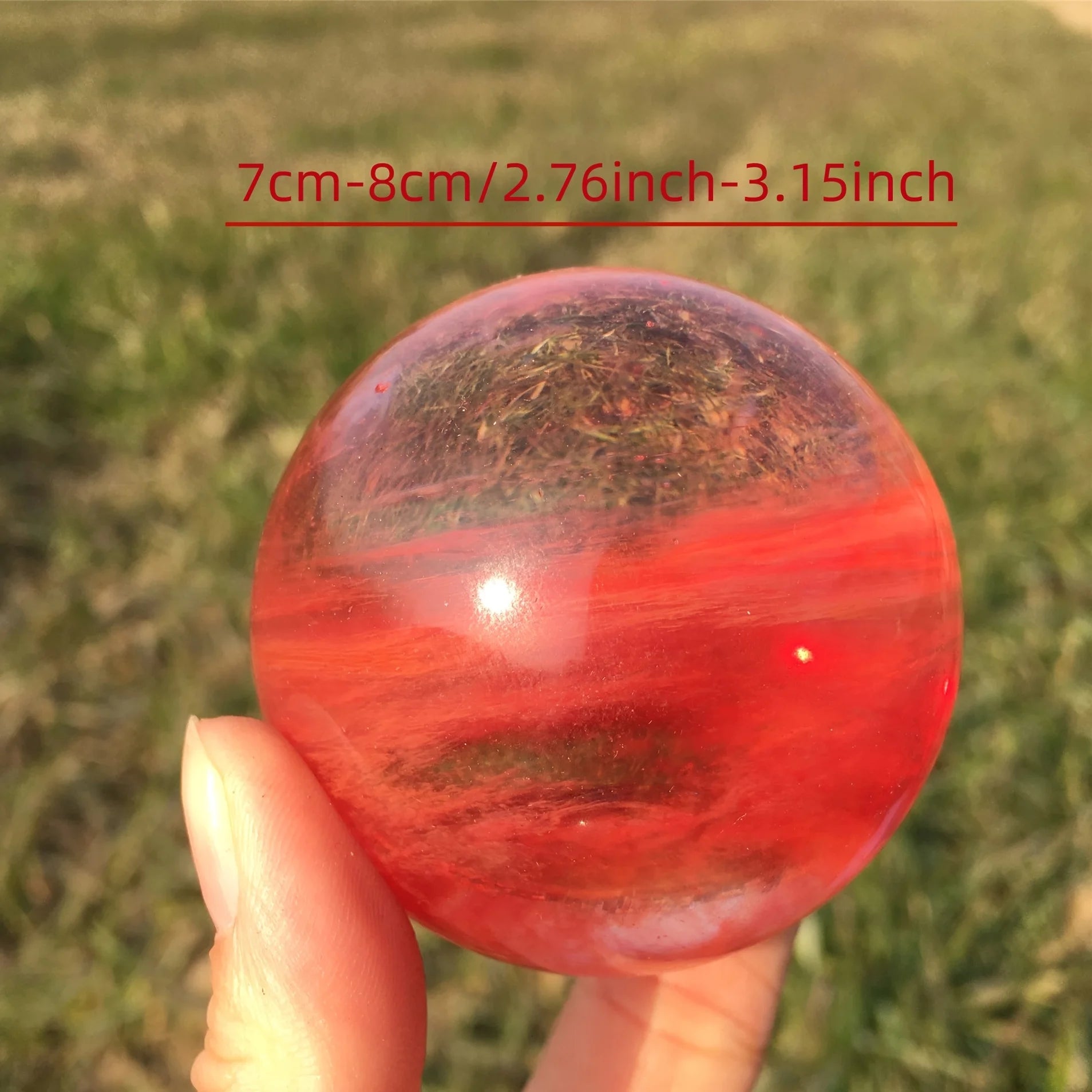 1pc Red Smelting Stone Ball,Quartz Ball,Crystal Sphere,Home Decor,Crystal Gifts,Crystal collection,Divination Ball
