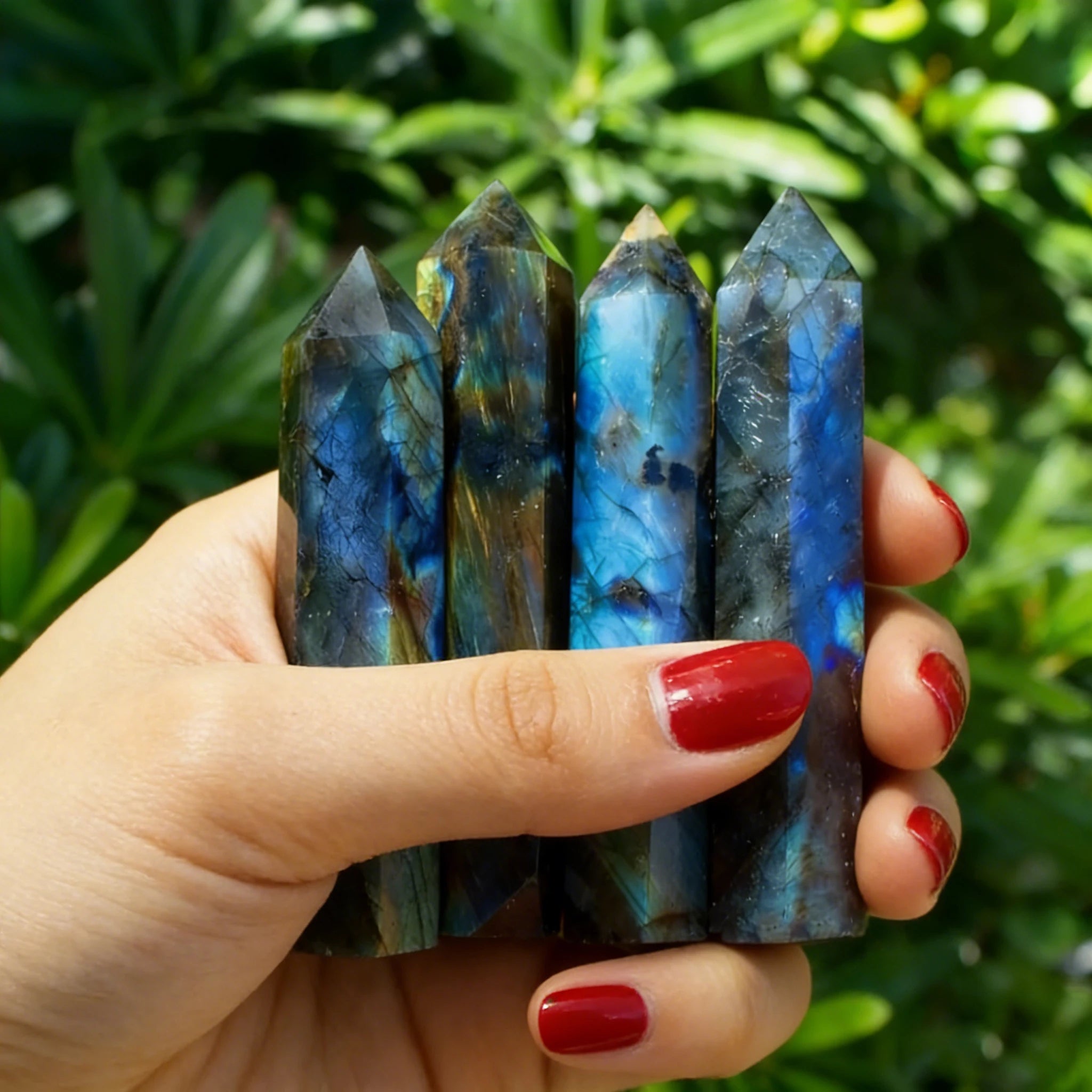 Raw Labradorite Column Cyan Mist Iris Unique Ice-Crack High-End Collectible