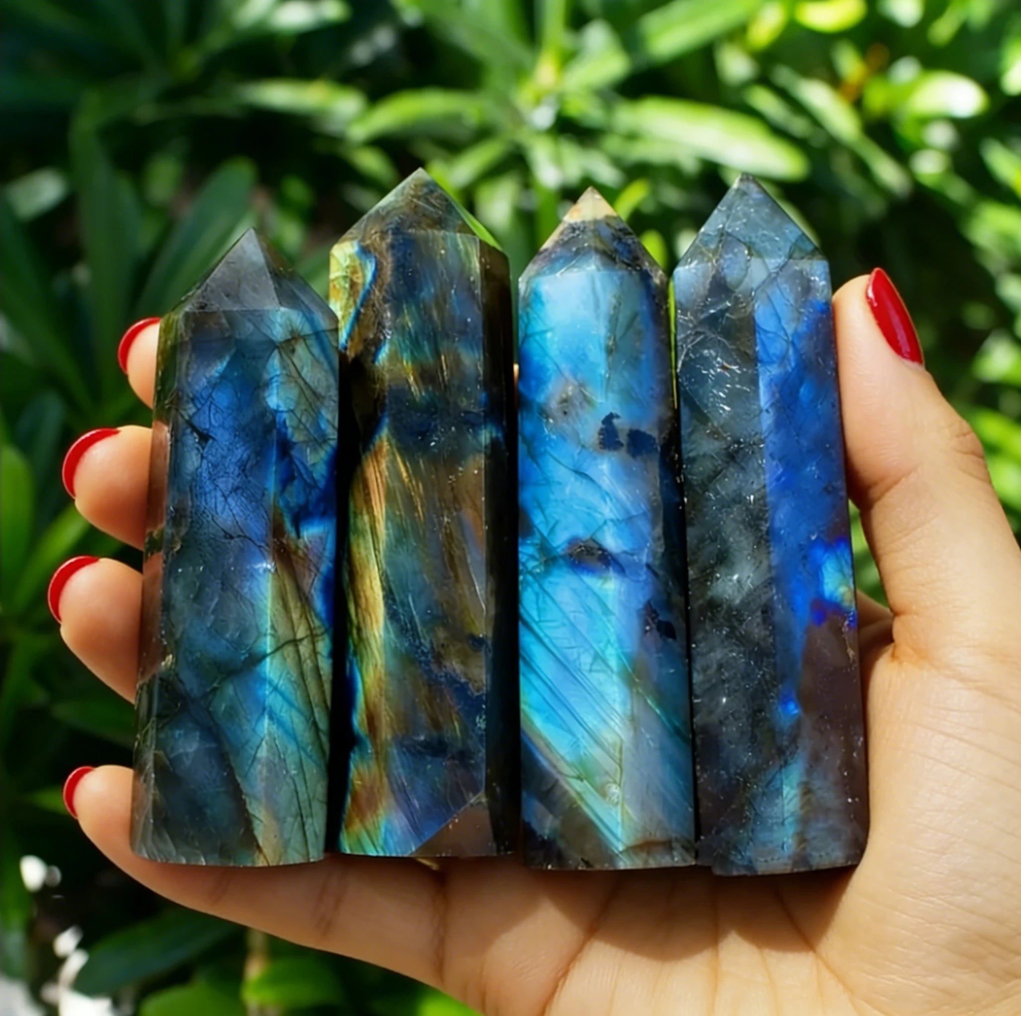 Raw Labradorite Column Cyan Mist Iris Unique Ice-Crack High-End Collectible