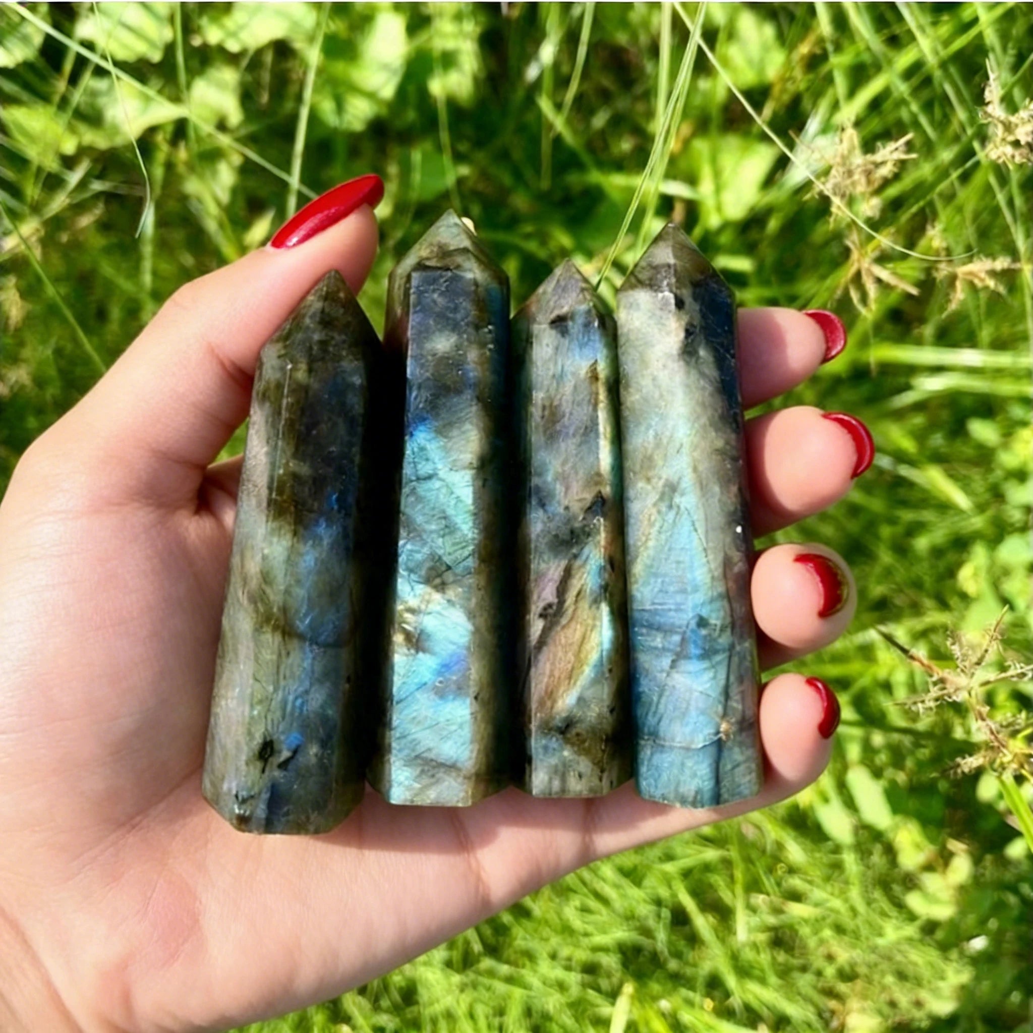 Raw Labradorite Column Cyan Mist Iris Unique Ice-Crack High-End Collectible