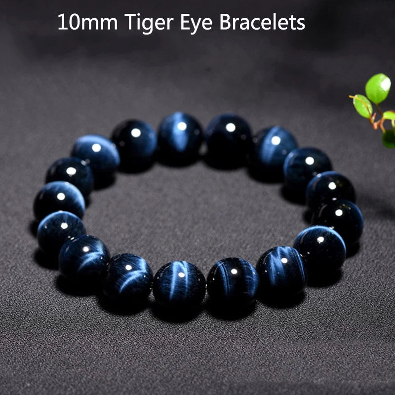 Fashion Royal Blue Tiger Eye Bracelets for Women Lightning Tiger Eyes Beads Bracelets Men Natural Stone Bracelet Pulsera Hombre