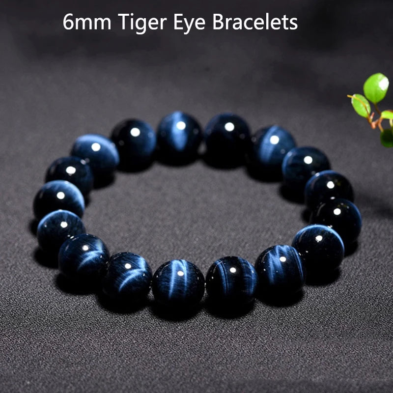 Fashion Royal Blue Tiger Eye Bracelets for Women Lightning Tiger Eyes Beads Bracelets Men Natural Stone Bracelet Pulsera Hombre