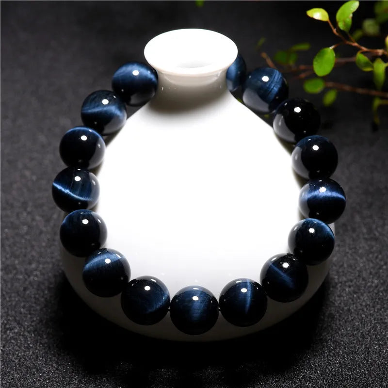 Fashion Royal Blue Tiger Eye Bracelets for Women Lightning Tiger Eyes Beads Bracelets Men Natural Stone Bracelet Pulsera Hombre