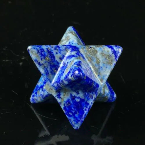 Natural Tiger's Eye Merkaba Star — Sacred Geometry Crystal Point, Chakra Reiki 1.5"