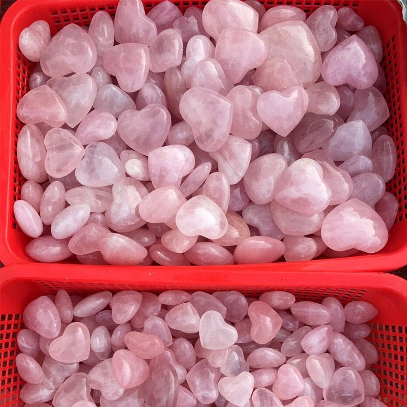 Natural Rose Quartz Heart — Polished Crystal Cabochon & Pendant Component