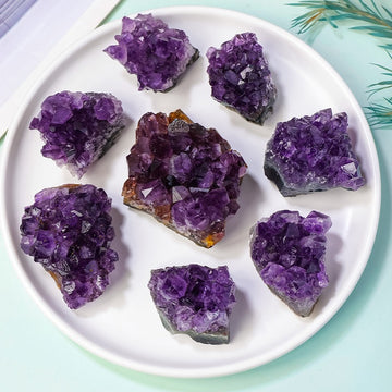 Natural Amethyst Cluster — Uruguayan Amethyst Geode Raw Stone
