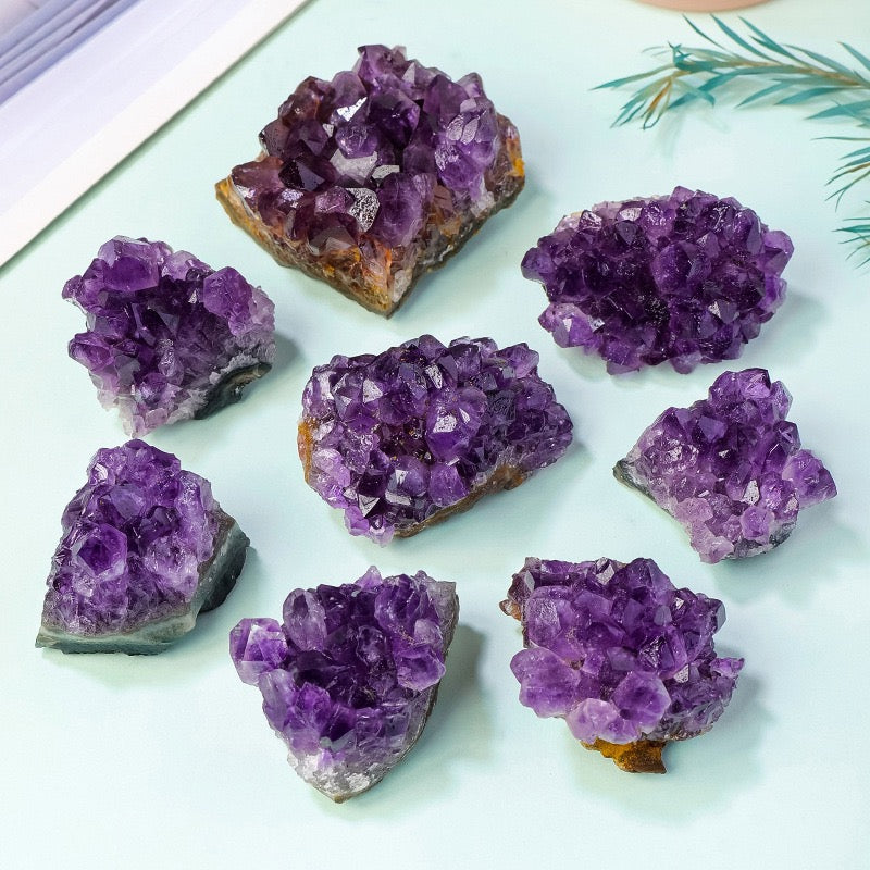Natural Amethyst Cluster — Uruguayan Amethyst Geode Raw Stone
