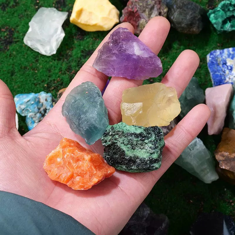Crystal Diffuser Stones & Aromatherapy Rocks — Clear Quartz, Citrine, Amethyst & Green Fluorite