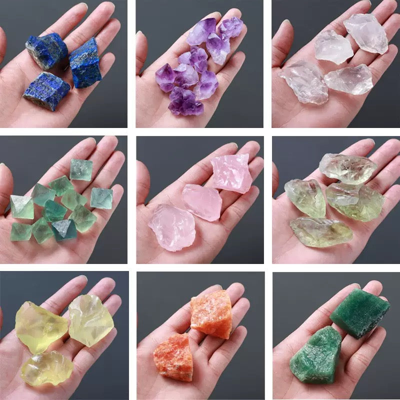 Crystal Diffuser Stones & Aromatherapy Rocks — Clear Quartz, Citrine, Amethyst & Green Fluorite