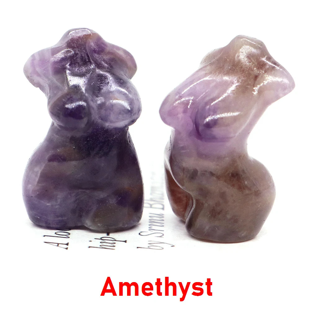 30mm Plump Women Figurine Reiki Healing Crystal Model Statue Natural Stone Home Decor Ornament Sexy Creative Craft Birthday Gift