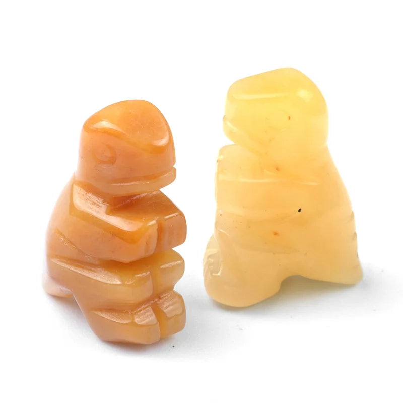 1inch Mini Baby Dinosaur Natural Stone Carved Figurine Healing Crystals Gemstone Statue Cute Animal Carvings Home Office Decor