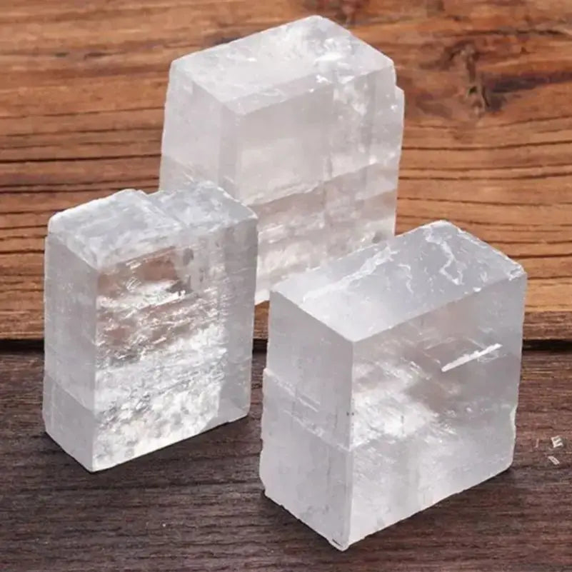 Natural Clear Optical Calcite Raw Cube Iceland Stone and Rough Crystal Minerals Healing Stones Witchcraft