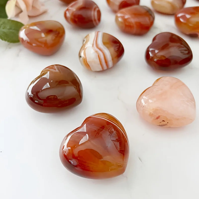 2pcs/5pcs/8pcs Red Agate Crystal Heart,Red Agate Quartz love,Carnelian Quartz Beads,Metaphysical,Pendant,Crystal decor,Crystal