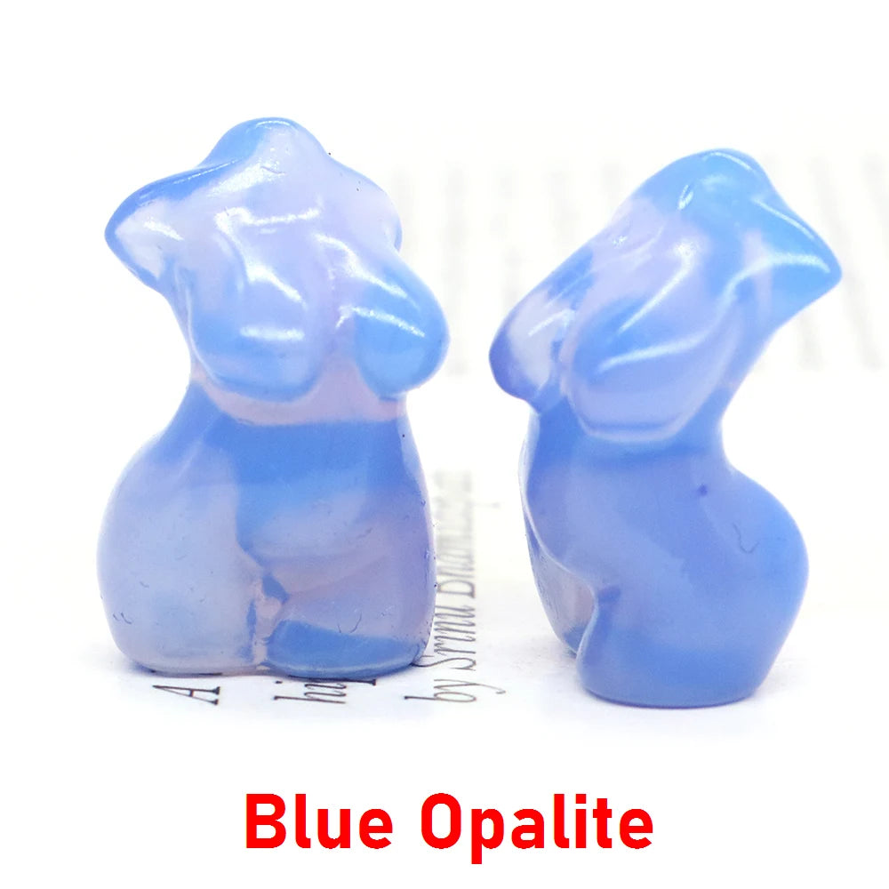 30mm Plump Women Figurine Reiki Healing Crystal Model Statue Natural Stone Home Decor Ornament Sexy Creative Craft Birthday Gift