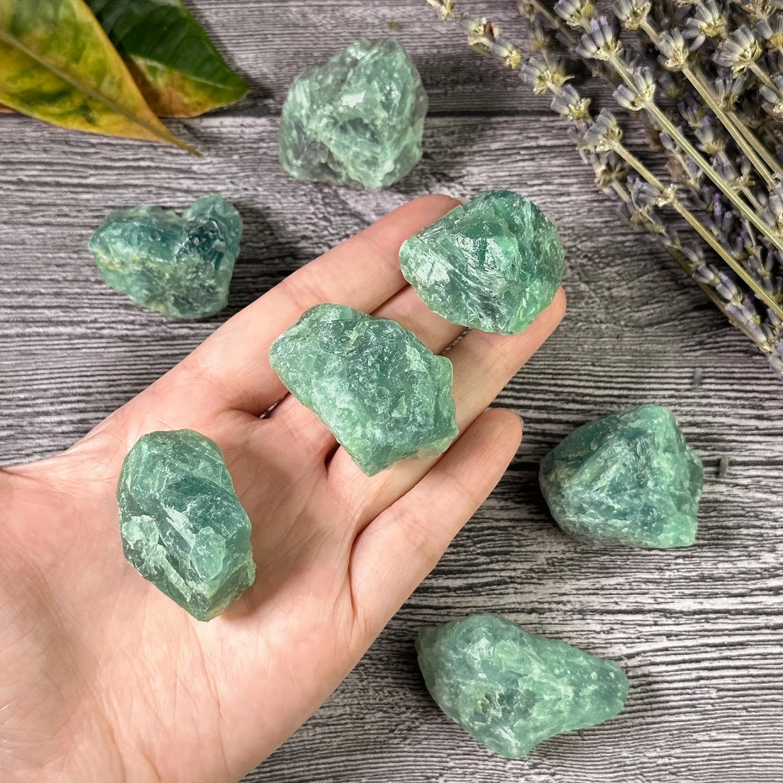 Raw Green Fluorite Stone, Natural Rough Crystals, Reiki Healing Root Chakra Crystal, Grounding Stone, Spiritual Protection Gift