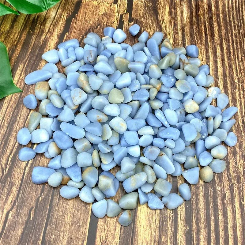 3-12mm Angelite Chips,  Angelite Tumbled Chips, Natural Semi Tumbled Angelite Gemstone Chips, Crushed Mini Crystals, Undrilled