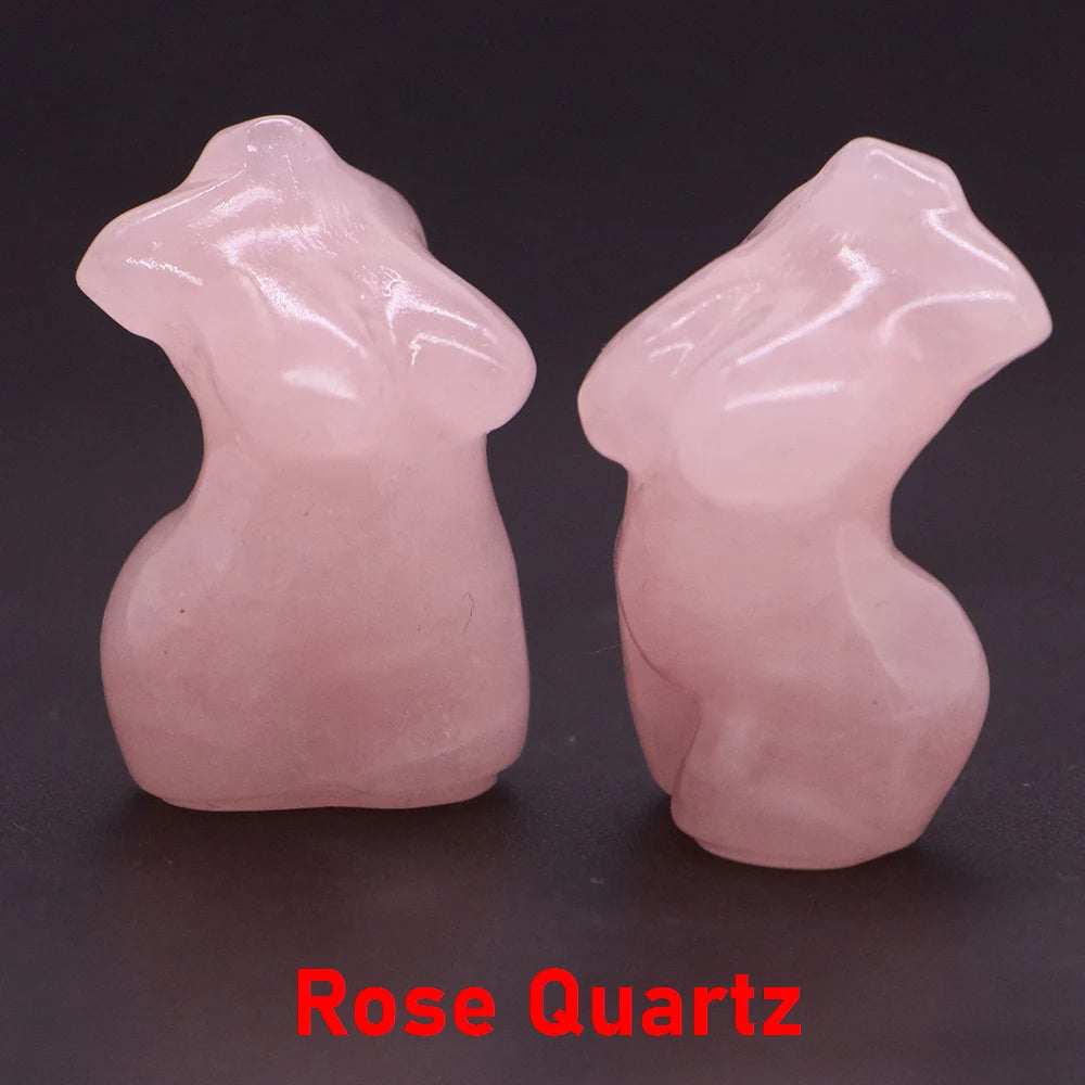 30mm Plump Women Figurine Reiki Healing Crystal Model Statue Natural Stone Home Decor Ornament Sexy Creative Craft Birthday Gift