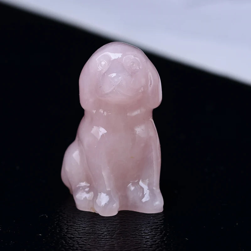 Natural crystal carved dog, a perfect choice for home decoration as a crystal gift ornament, a great option for healing crystals