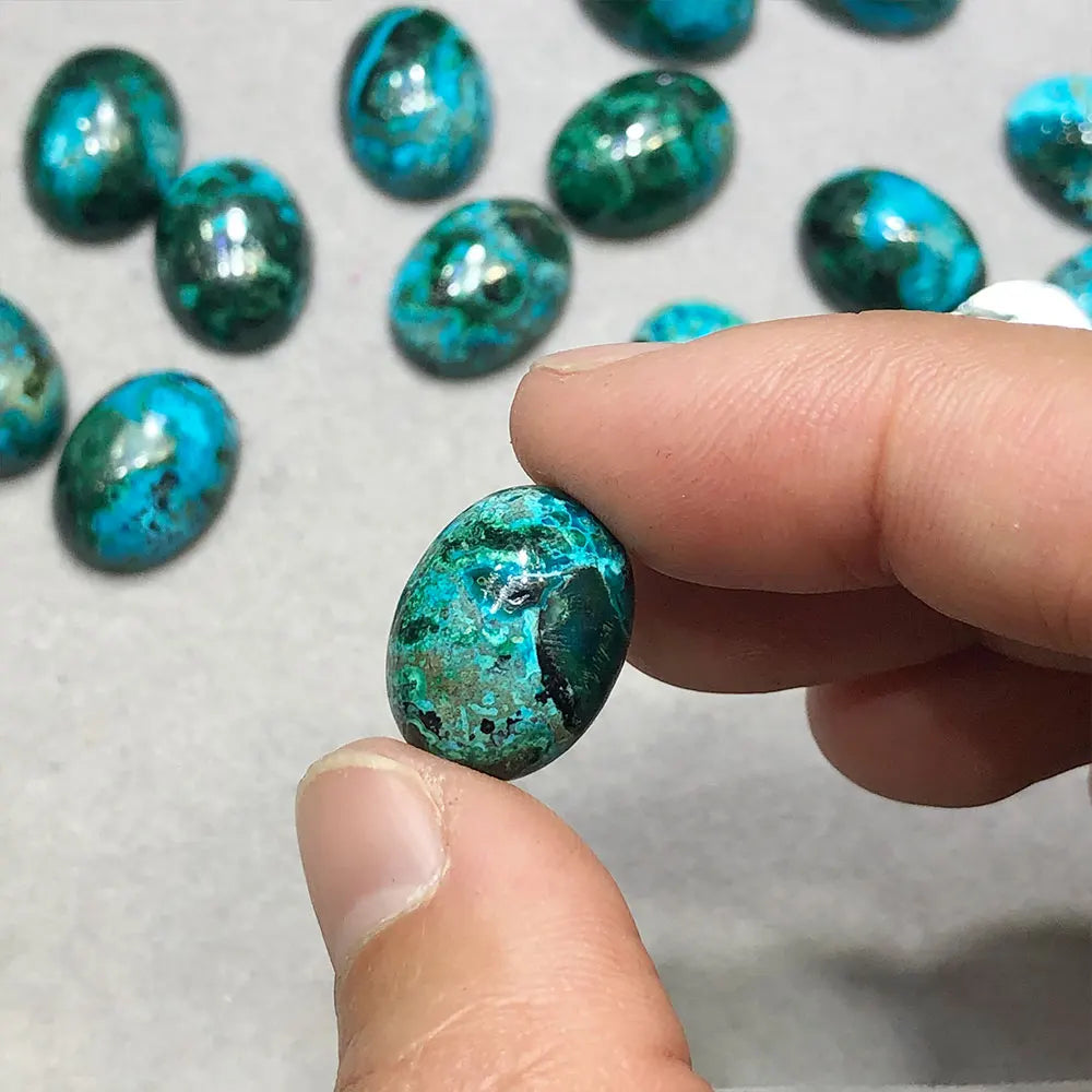 Natural Stone Chrysocolla Oval Cabochon Crystal Stones Quartz Crystals Gemstones Spiritual Products Meditation Home Decoration