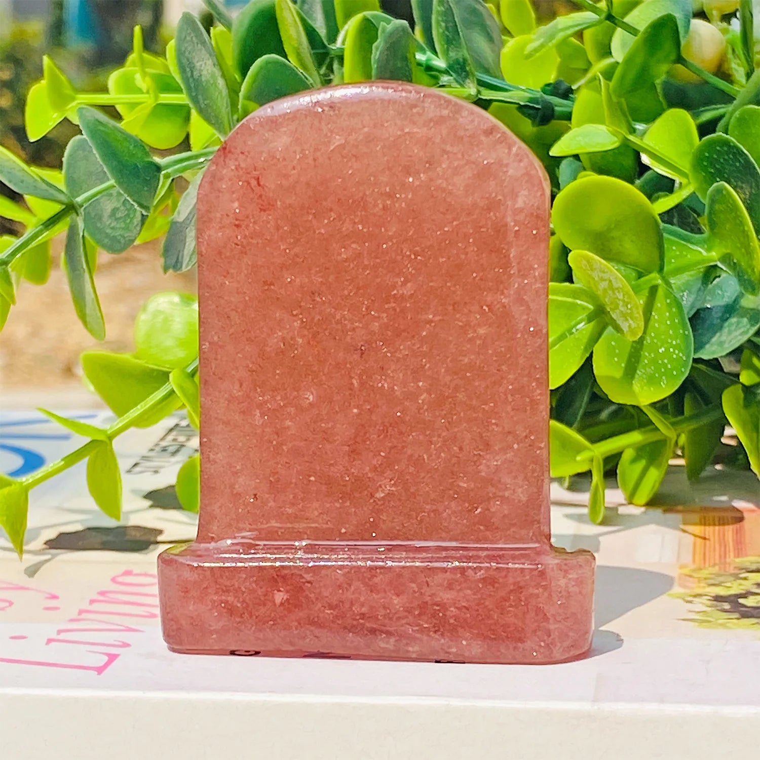 1pc Natural Crystal Tombstone Carving, Perfect Halloween Party Decoration, Ornaments DIY Accessories, Crystal Reiki Handmade Cra