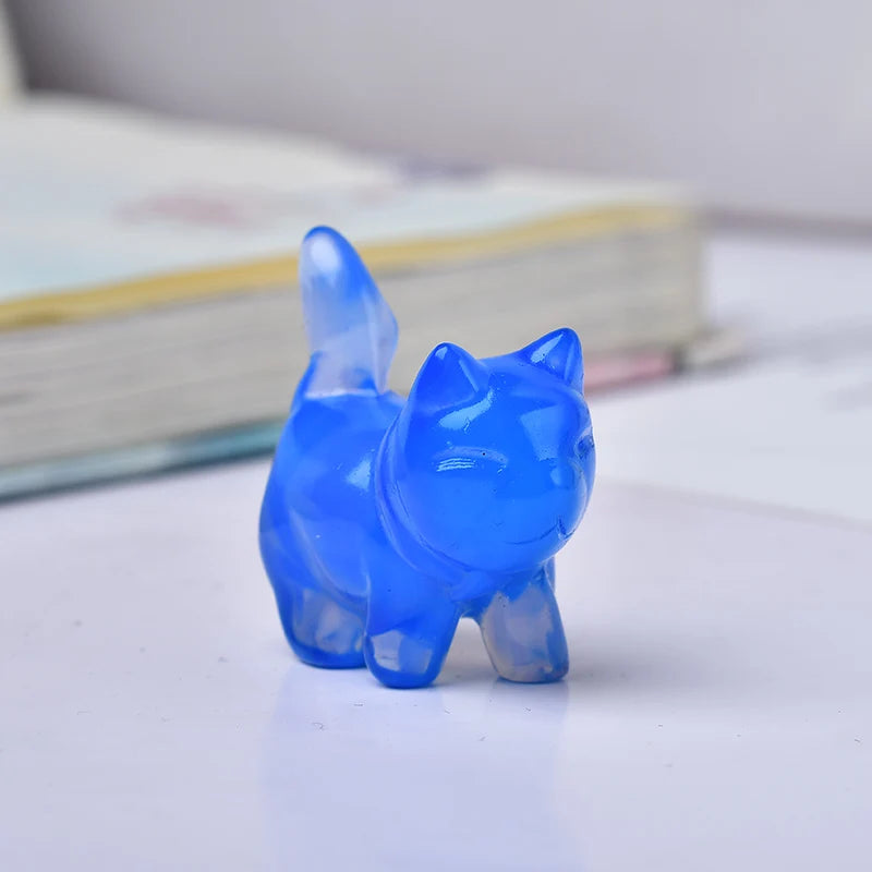 Opal Ruby Kitten Cute Gift Home and Decoration Room Decor Natural Stone Crystals Crystal Aquarium Quartz Stones Witchcraft