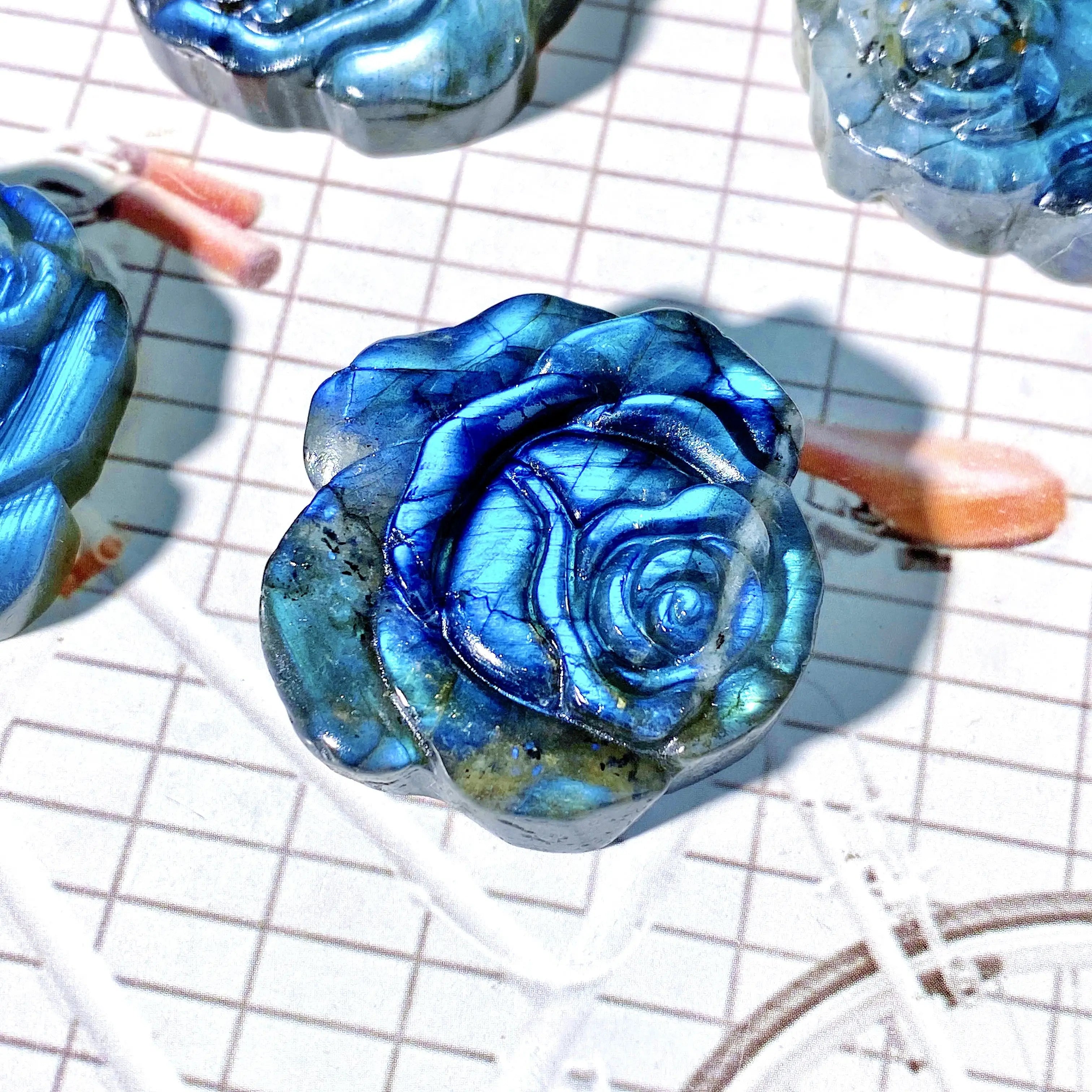 1PC High Quality Labradorite Rose Natural Crystal Carving,Gemstone Jewelry,Glitter, Healing crystal, Birthday gift,Tiger Eye