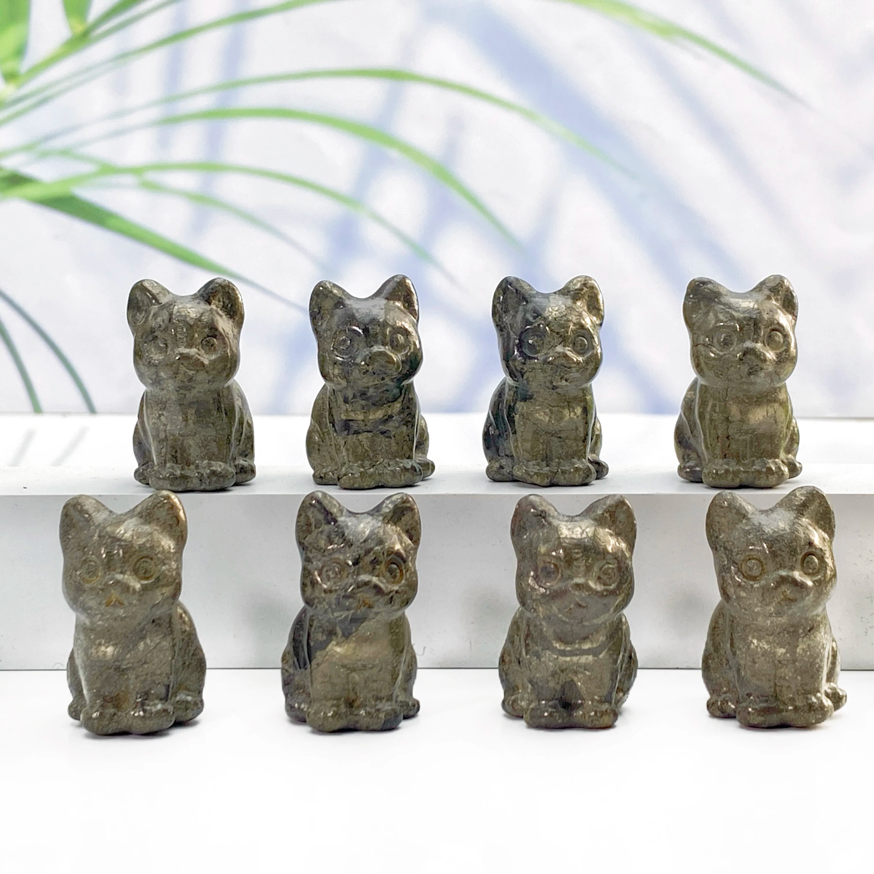 Random 1PC Pyrite Cat Carving,Stone Collections,Excellent Gifts,Family And Friends Gift,DIY Decoration,Room Decoration