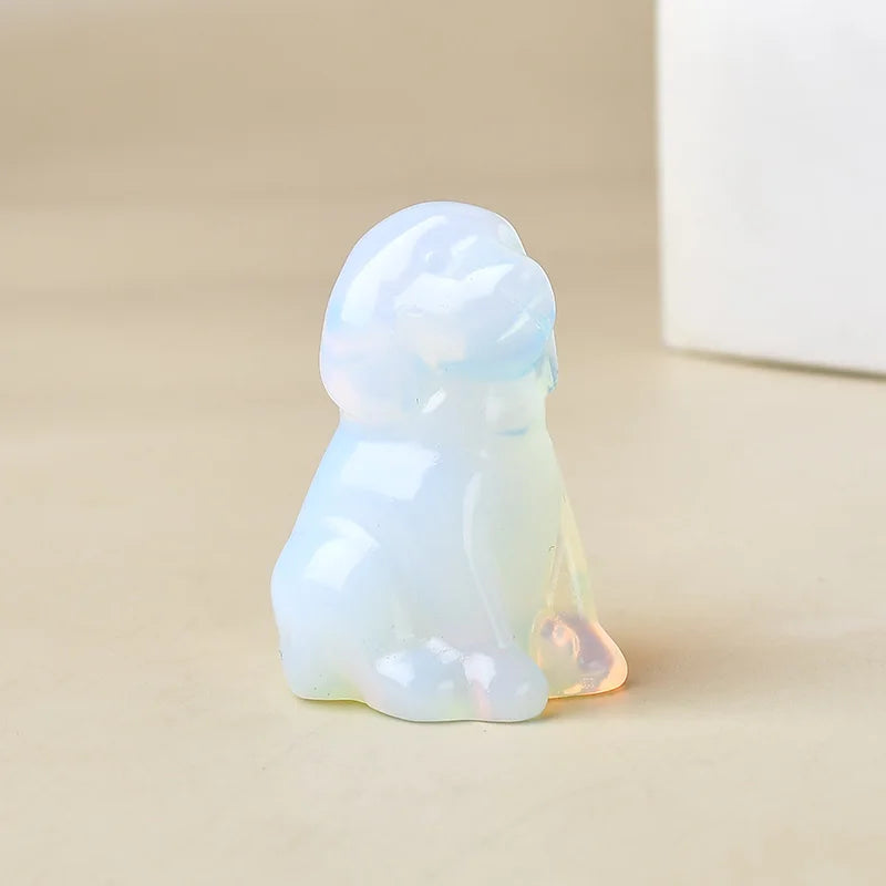 Natural crystal carved dog, a perfect choice for home decoration as a crystal gift ornament, a great option for healing crystals