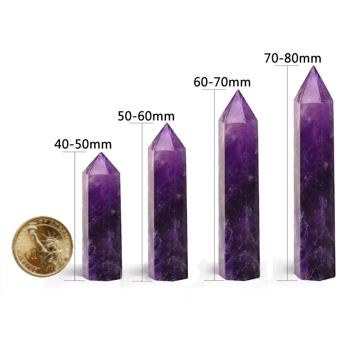 5.91 Inch Natural Amethyst Pillar Mineral Specimen for Collection Display Crystal Healing Stone Spiritual Growth Desktop Decor