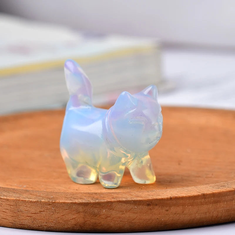 Opal Ruby Kitten Cute Gift Home and Decoration Room Decor Natural Stone Crystals Crystal Aquarium Quartz Stones Witchcraft