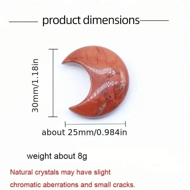 5/10pcs 25x30mm Natural Stone Crystal No Hole Moon Carving Home Decor DIY Jewelry Accessory Making Material