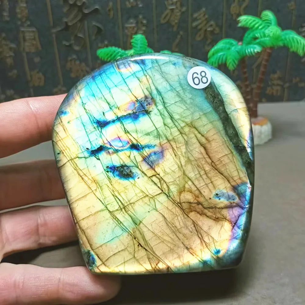 Natural Labradorite Crystal Pendant — Blue Flash Reiki Raw Stone, Chakra Quartz Ornament