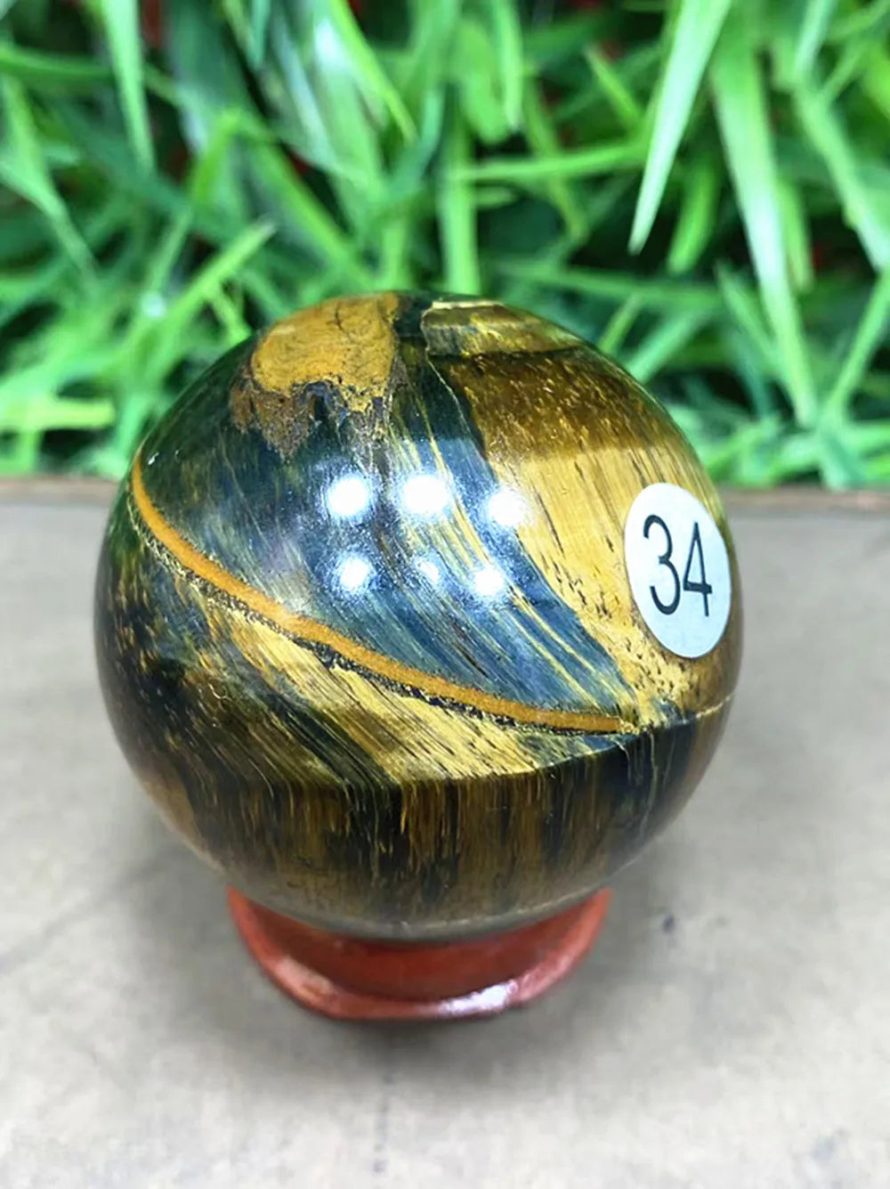 Natural Tiger's Eye Crystal Ball — Polished Healing Sphere, Home Decoration Gift