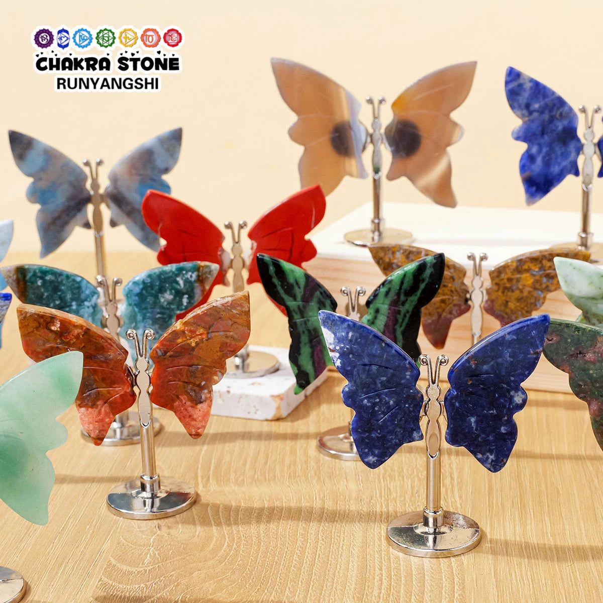 1PC Natural Crystal Butterfly Mini Stand Casual Animal Style Decor Accessories Gift Christmas Valentine Day Birthday