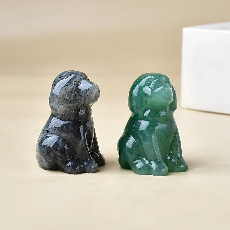 Natural crystal carved dog, a perfect choice for home decoration as a crystal gift ornament, a great option for healing crystals