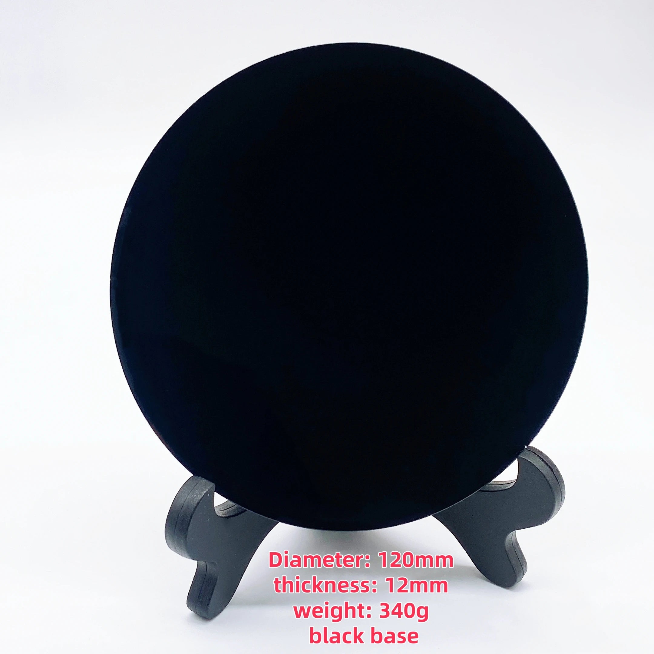 Natural Black Obsidian Circle Disk Round Plate Scrying Mirror Crystal Quartz Magic Witchcraft Stone Healing Home Office Decor