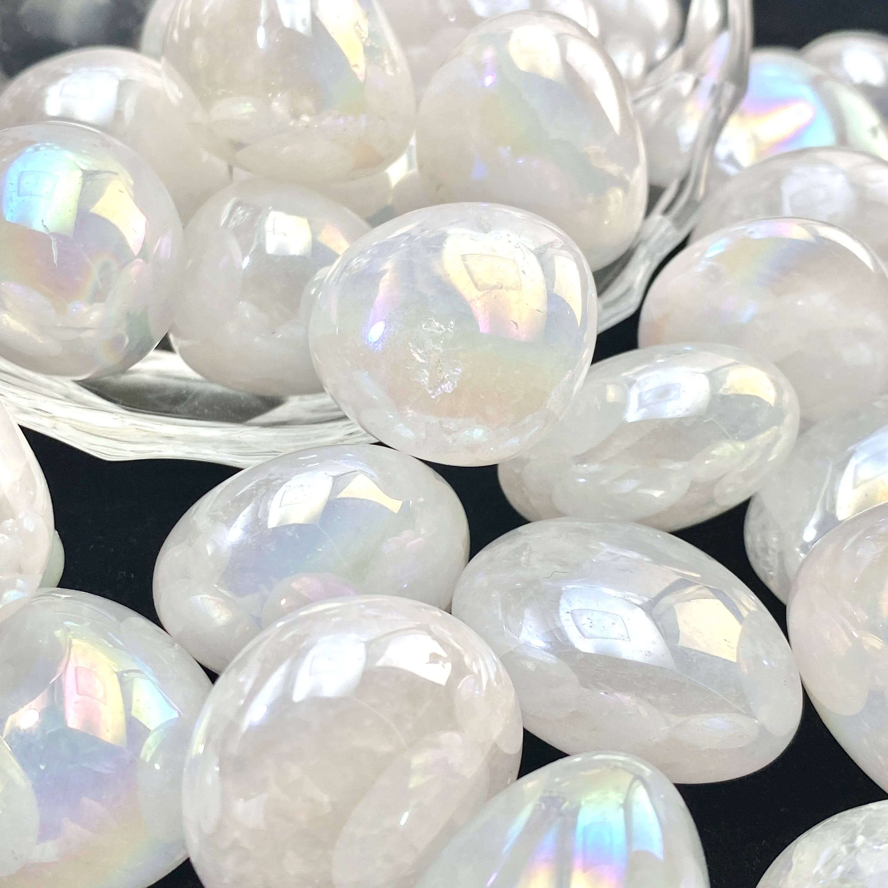 5PCS 10-50mm High Quality Aura Clear Quartz Natural Tumbled Crystal Stones Natural Crystals Chip Quartz Minerals,Gemstones