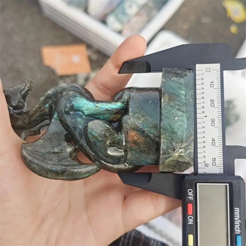 Natural Labradorite Dragon Carving Healing Reiki Christmas Gift For Children Or Home Decoration Gift 1PCS